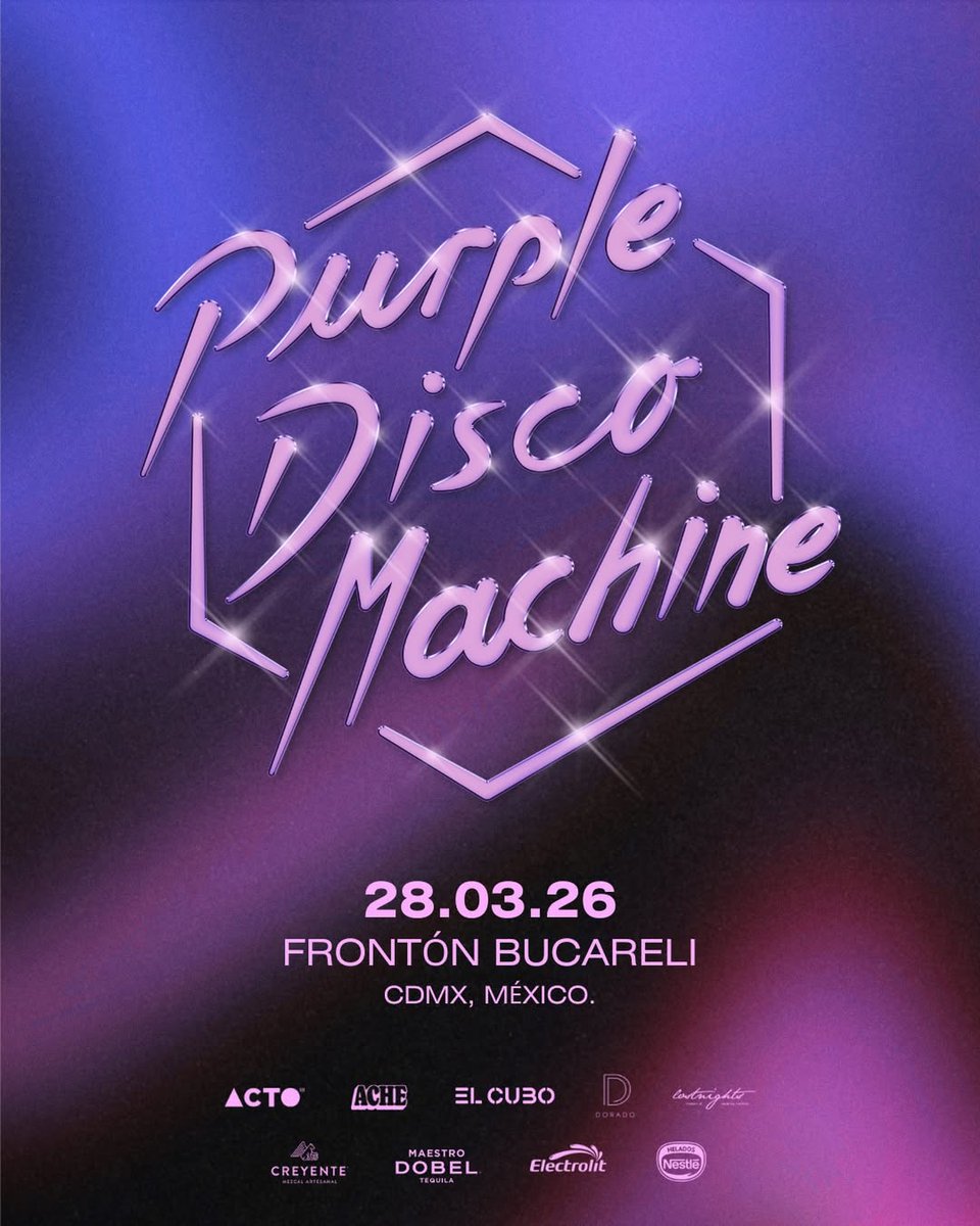 revistajunkey's tweet image. 🎶 ¡No te pierdas el show de Purple Disco Machine en el Frontón Bucareli el 28 de marzo! 🕺💃 ¡Prepárate para bailar al ritmo del nu-disco! 🎉 #PurpleDiscoMachine #Concierto #México 🇲🇽 junkey.com.mx/2026/04/09/pur…