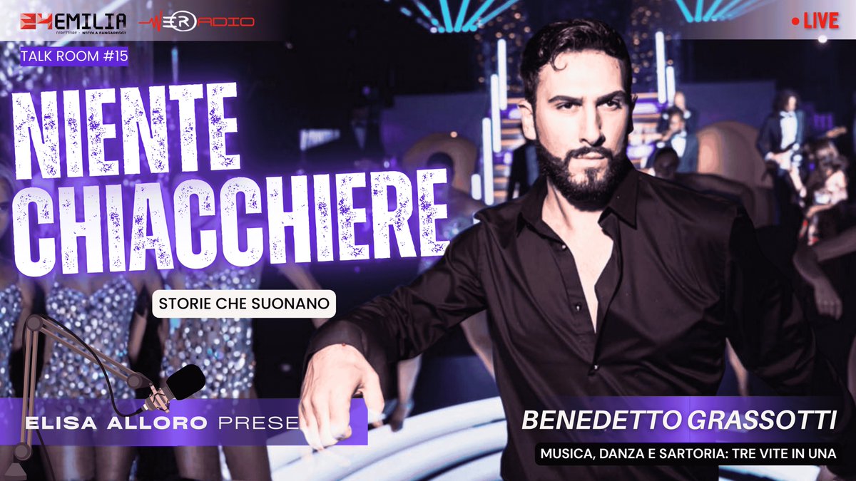 elisengine's tweet photo. "Niente Chiacchiere. Storie che suonano" è anche su spotifu. L'ospite di oggi è Benedetto Grassotti. Musica, danza, sartorie: tre vite in una. https://t.co/CfGI13MwGy https://t.co/LUK9fQzTcp
