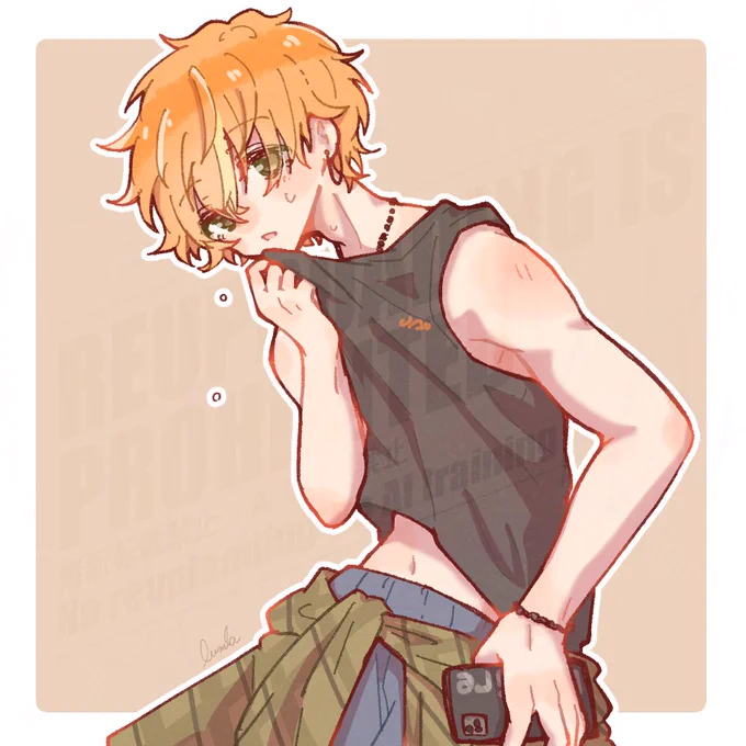 彰人くん タンクトップ!!!!! #prsk_FA #東雲彰人