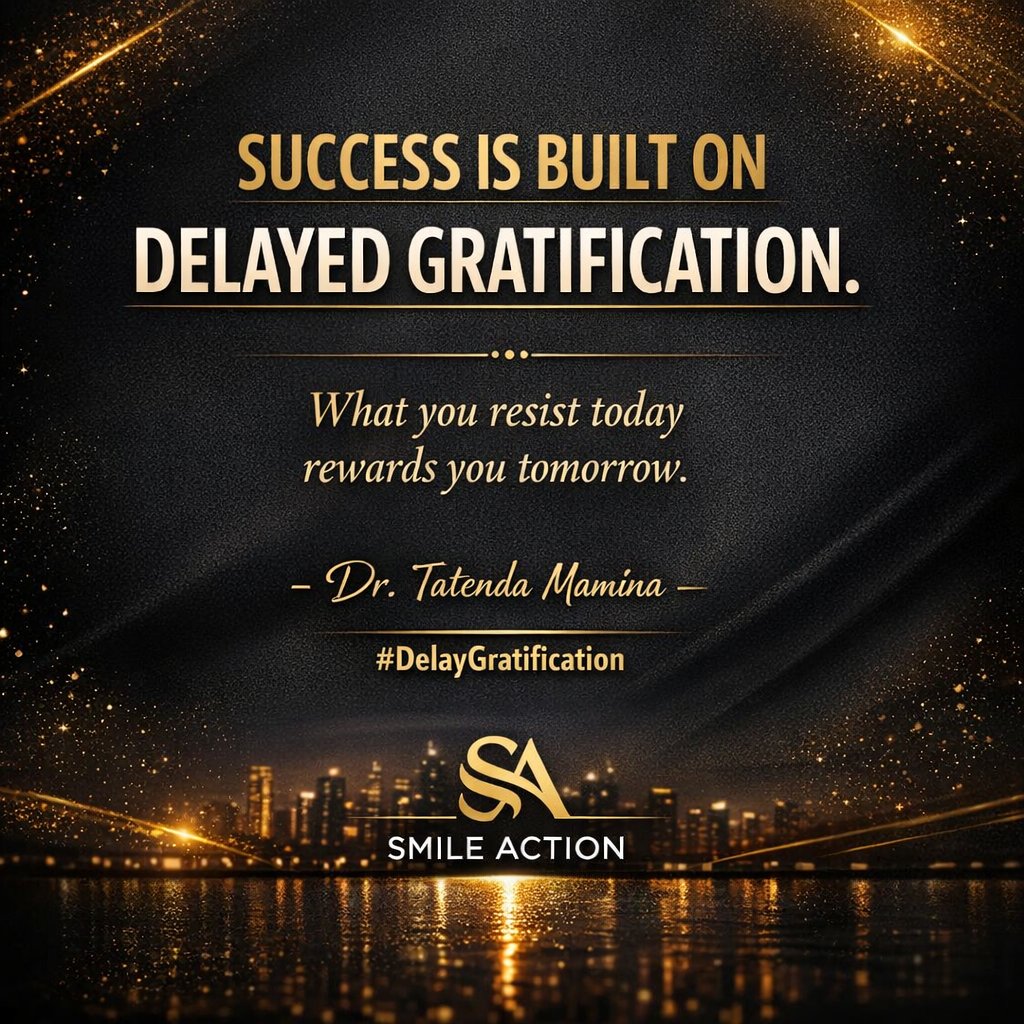 The foundation of real success is the ability to delay gratification.
Master this, and you master your future.
— Dr. Tatenda Mamina
#Leadership #Growth