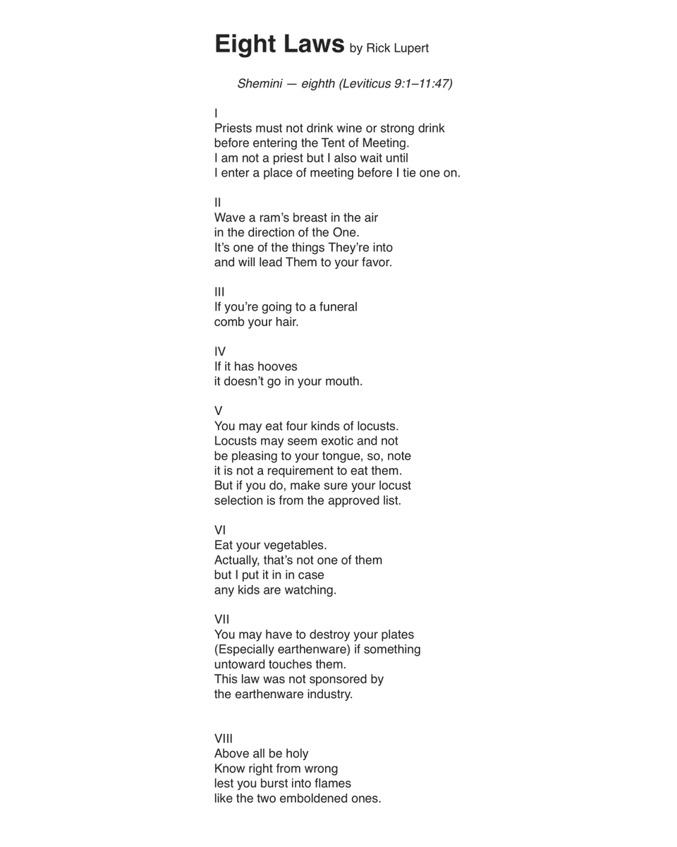 RickPoet's tweet photo. A playful take on Shemini (eighth) in this new poem. Read the text at https://t.co/7ggqqiWkL7 #torah #poetry #shemini https://t.co/mOJxaKC1vH