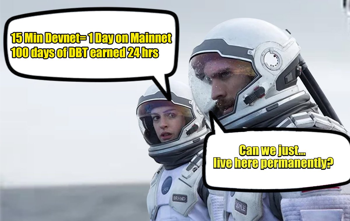 DabbaNetwork's tweet photo. Some of our devnet testers don't want mainnet to happen at all.

15 devnet minutes = 1 mainnet day
24 hours ≈ 100 days of $DBT earned

understandable honestly. 
join them before TGE👉 https://t.co/6PMtgNquCV https://t.co/KvJNDNurG5