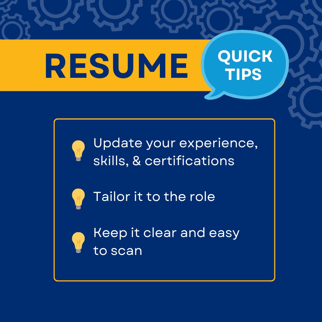 WorkBCWestshore's tweet photo. Spring clean your resume 🌱

• Update recent experience, skills, and certifications
• Tailor it to the roles you're applying for
• Keep it clear, concise, and easy to scan

 Learn more about updating your resume on WorkBC's website: https://t.co/vEyjKCUy2d https://t.co/eEUvWf7VxT