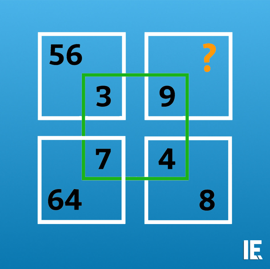 IntEngineering's tweet image. Each outer number follows a pattern with the inner ones. Can you work it out and find the missing number?

#iequiz #brainteaser #engineering