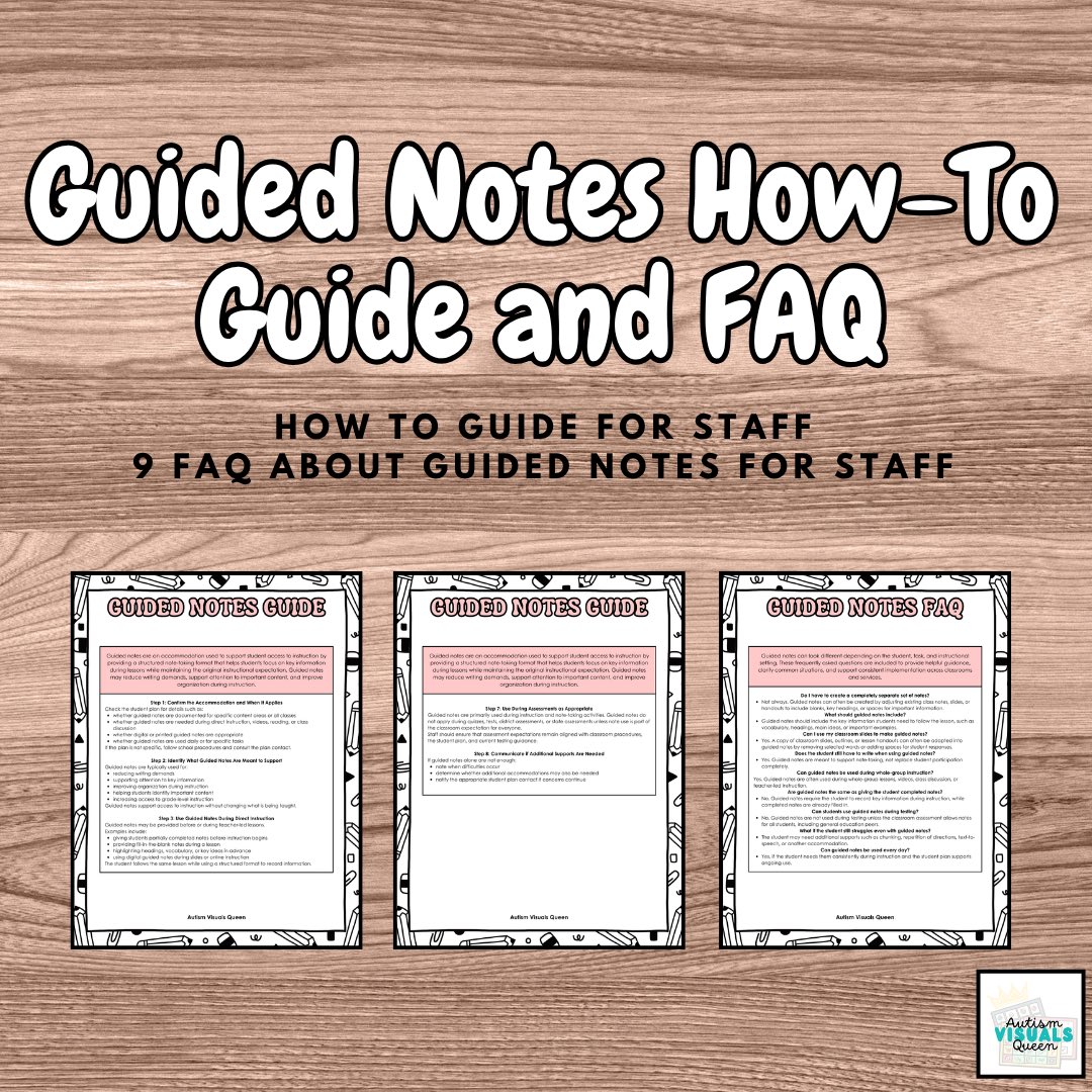 ReedWimberly's tweet image. Accommodation guides and FAQs have been expanded. A few of the new additions are guided notes, text-to-speech and read aloud, and repetition of directions. #specialeducation #accommodations #tpt