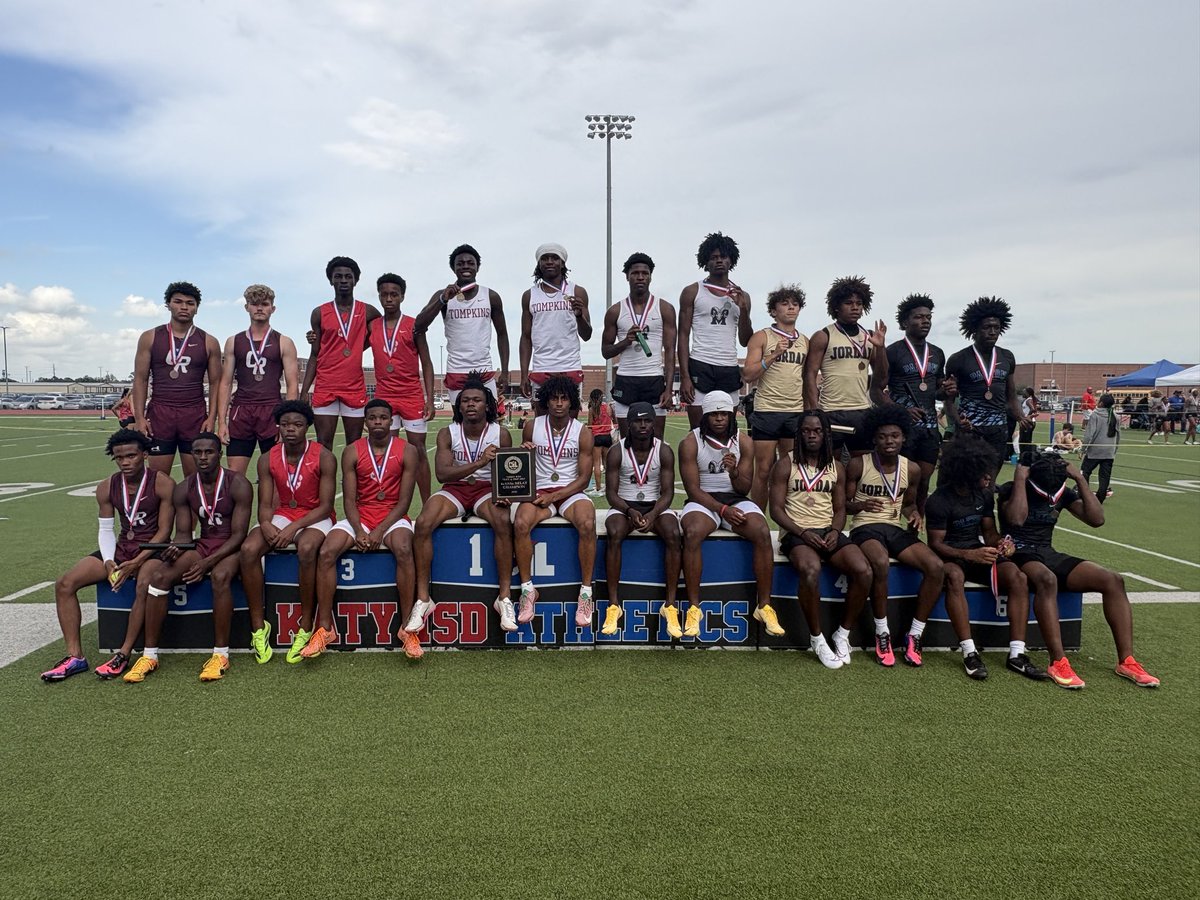 KatyISDAthletic's tweet photo. Congratulations to the athletes who medaled and qualified for the Area meet in the Boys 4x100M relay https://t.co/CQl9vblJIB