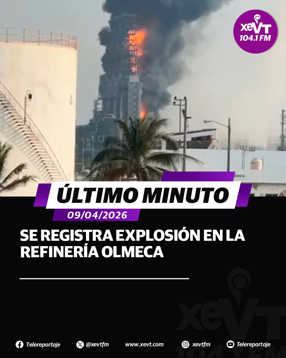 xevtfm's tweet photo. #ÚltimoMinuto 🔴 La tarde de este jueves se registró una nueva explosión en la refinería Olmeca en Dos Bocas, Paraíso https://t.co/7k9SmSaSTQ