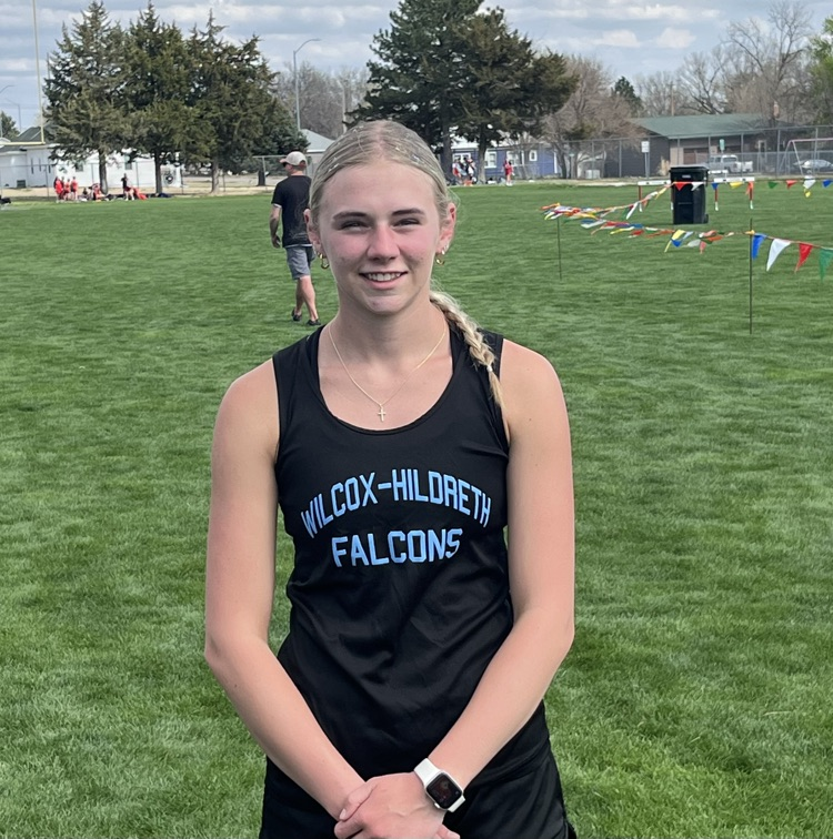 whfalcons's tweet photo. The JH girls started track season off with a BANG this afternoon, setting multiple school records at the Alma Quad!

Alexis Garrett: discus--66' 5"
Ellie Blank: triple jump--30' 5.5"
4x400 relay Maddison Lienemann, Georgia Guthrie, Ellie Blank, &amp; Elsie Donley in a time of 4:53.2. https://t.co/RKbGEJKCG1