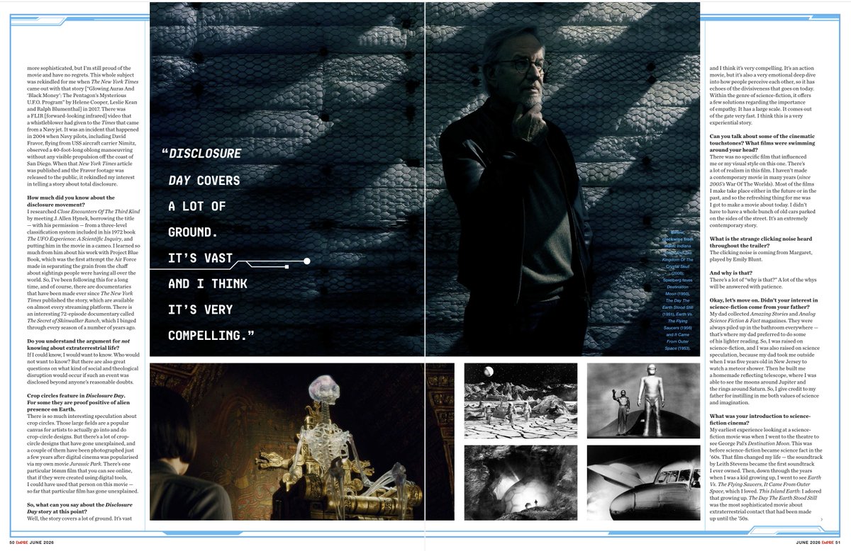 wow36932525's tweet image. #UFOx #UFOtwitter #UAP #NHI

NEW.

DISCLOSURE DAY (2026)

UK Magazine  featuring the upcoming new sci-fi thriller.

Warning some spoilers.