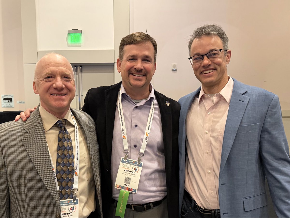 mededdoc's tweet photo. Enjoyed our time at the @AERA_EdResearch #Fellows breakfast this morning. 

I’m honored and humbled to be inducted along side my friends and colleagues, @HunterGehlbach and Tim Cleary. 

Thank you @OSullivanUCSF for the nomination! https://t.co/w20AOVyt1V