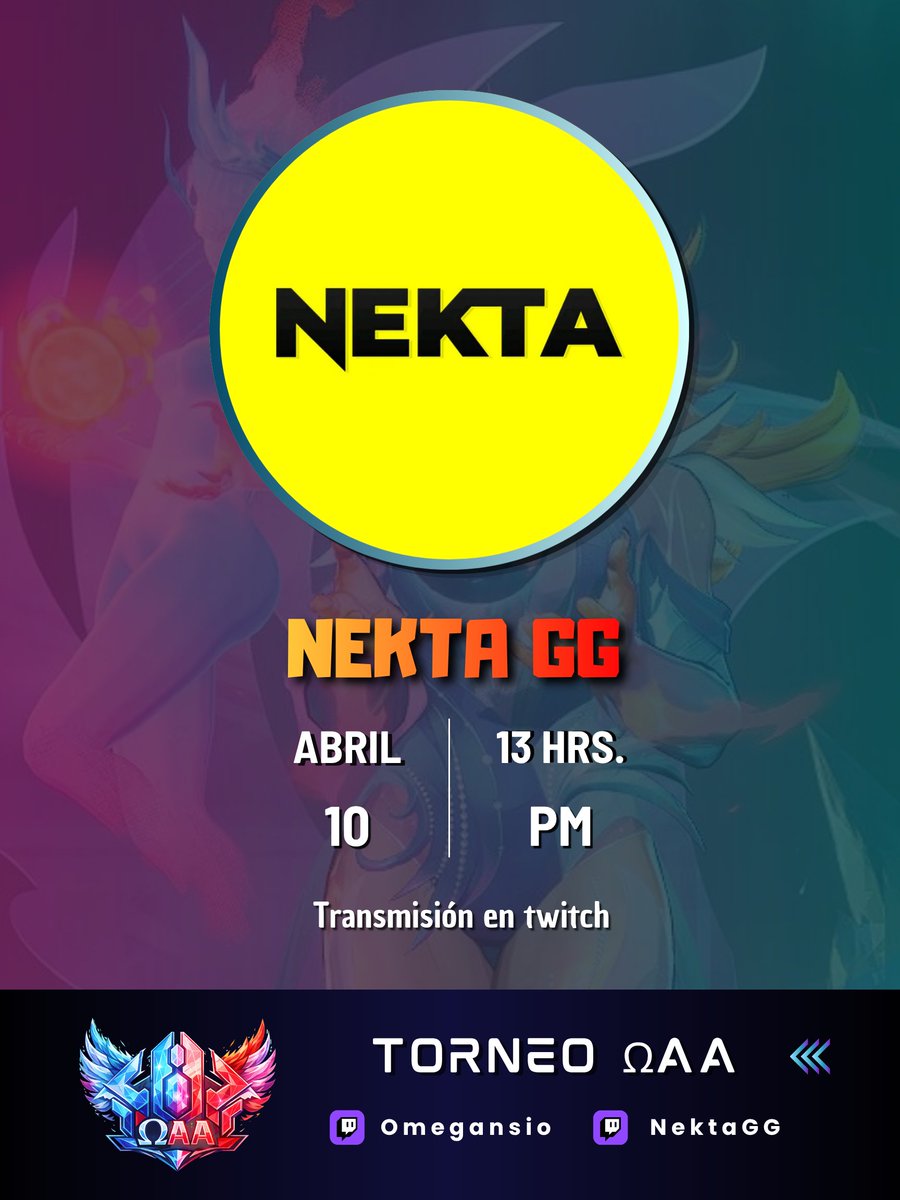 NektaGG's tweet photo. Mañana 16:00hs ARGENTINA (13:00HS MX)

Estaré participando de un Evento de creadores organizado por @Omegansio

Los espero en directo, apoyoooo :D https://t.co/1EWMhPSGOF