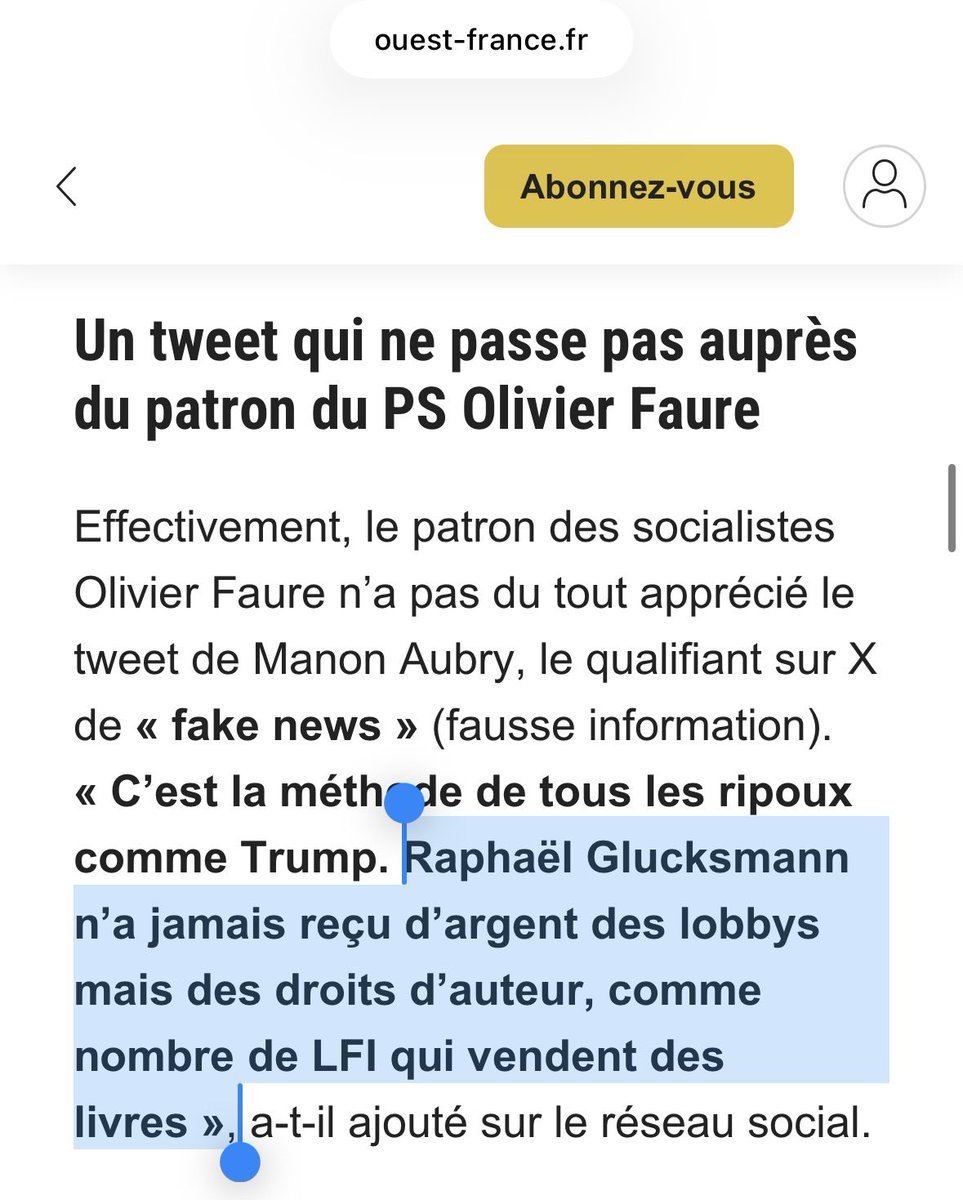 VLautard's tweet image. .@ManonAubryFr a fait 14 tweets pour exiger des journalistes qu’ils suppriment leurs posts et s’excusent auprès de Rima Hassan mais quand Mme Aubry diffuse une fake news sur Glucksmann, elle ne supprime rien et ne s’excuse pas. 
Et chez LFI, ils adorent diffuser des fake news !