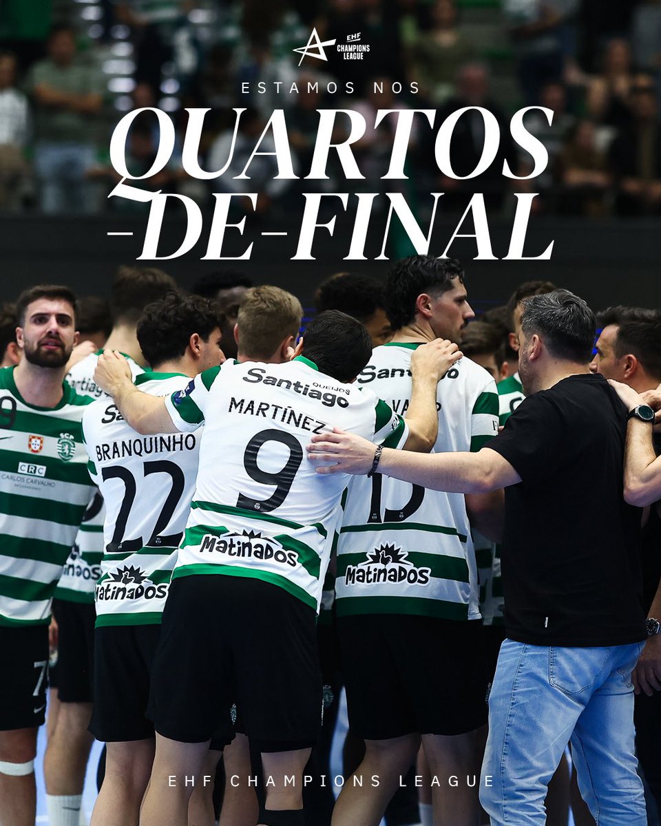 Quartos-de-final ➔ 𝙃𝙀𝙍𝙀 𝙒𝙀 𝙂𝙊 💫

Os Leões do #AndebolSCP vencem a eliminatória frente ao Wisła Płock e seguem para a próxima fase da <a href="/ehfcl/">EHF Champions League</a> 🦁

🔜 Aalborg Håndbold
