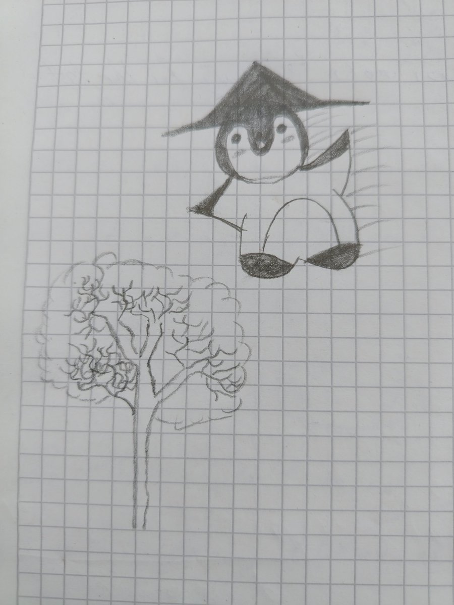 Alex9__999's tweet photo. Las leyes de física, un pingüino... Y un árbol.
#pingüino #sombrero #casi_arte #árbol #casi_dibujo #lineart #aburrido #reto_de_dibujo https://t.co/WQ5vZCCkgK