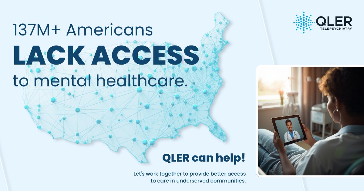 QLER is helping address this gap through partnerships with hospitals nationwide. From 24/7 on-demand consults in the ED to inpatient support and scheduled outpatient clinics, we deliver access to board-certified psychiatrists where it’s needed most.

#PatientAccessWeek