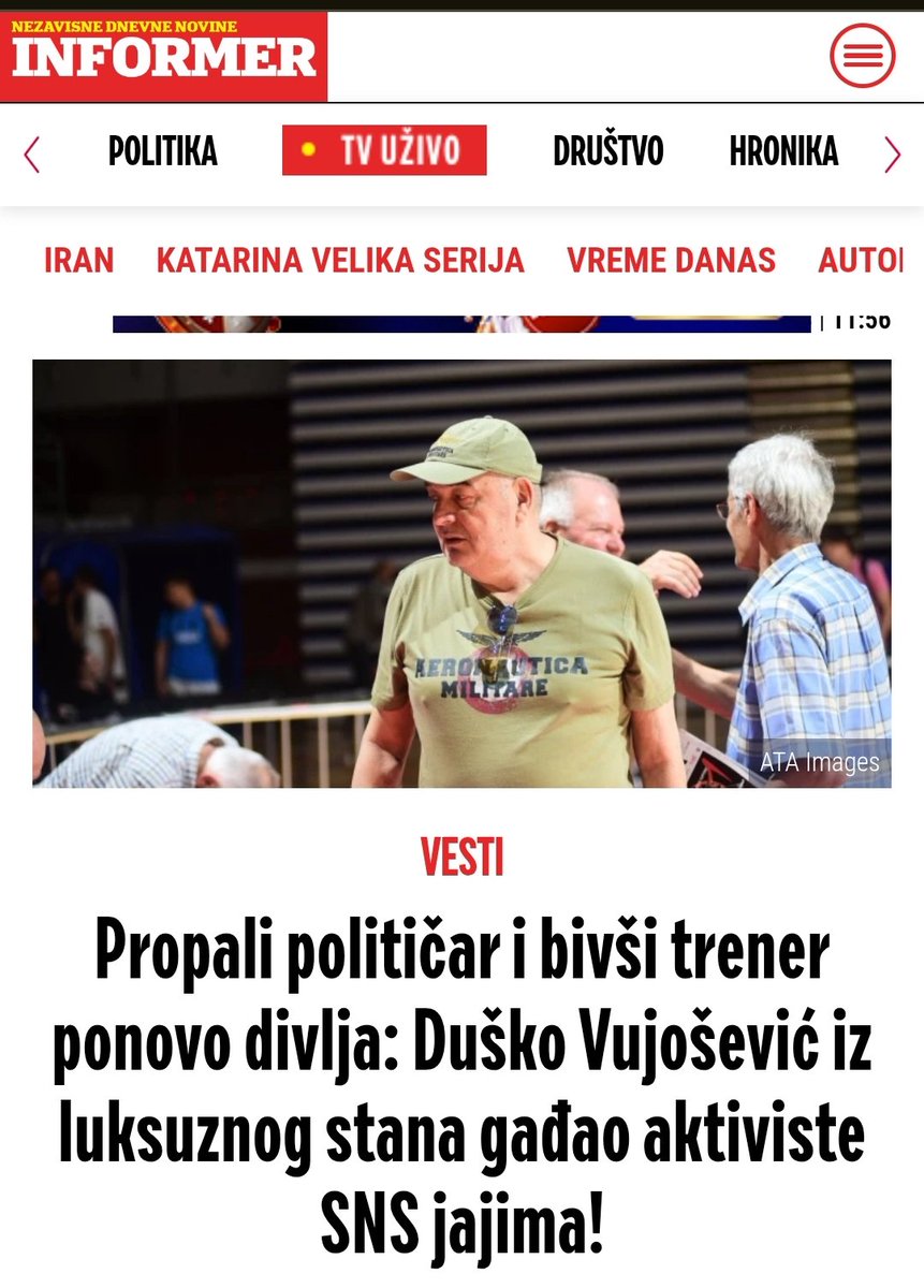 ''Pisali su da sam bacao jaja na ćacad. 
Ja da sam hteo nešto da bacam na njih bacao bih govna.''

Dule Vujošević, septembar 2025.