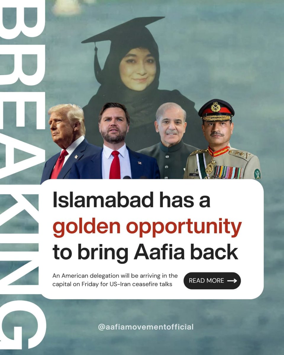 Iskoplu's tweet photo. This is the moment Pakistan can bring Dr. Aafia back home, time must not be wasted.
Diplomacy4Aafia
Field Marshal Bring Aafia back
#DemandAafia_Isbtalks
Haris
#DiplomacyForAafia https://t.co/zz3clG88jZ