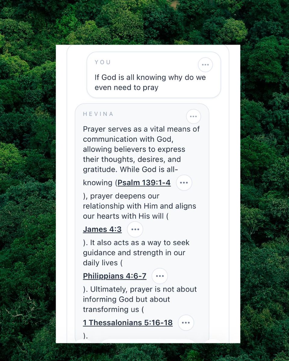 copastor_ai's tweet photo. Bible study doesn't have to be confusing.
Swipe to see thoughtful questions you can ask Hevina in https://t.co/FlAl0P5Ab9.

https://t.co/7c90iXAvVQ
Scripture First. Always. https://t.co/dq9JHMF8dz