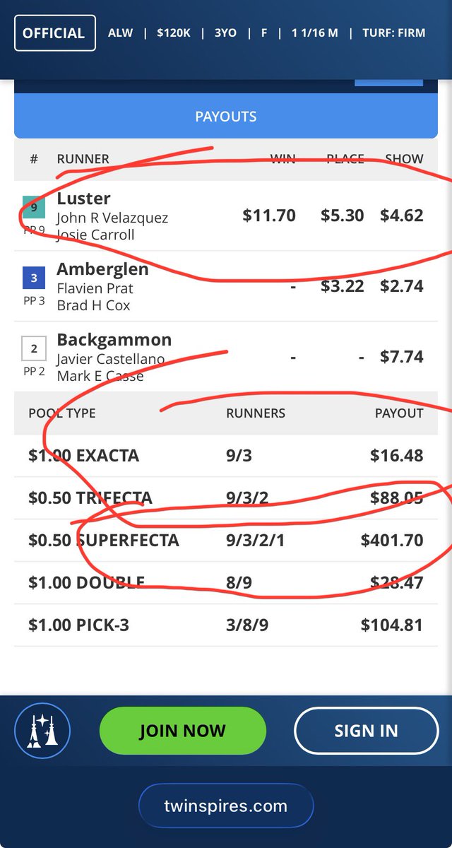 DiegoABelloTor1's tweet photo. Muchos se preguntan cono es que semana a semana hay mas de 120 suscripciones en promedio, la respuesta es SENCILLA porque semana a semana damos este tipo de información EXCLUSIVA, no solo es el Best Bet, es la exacta y es la Superfecta 

Simplemente Boooommmmm💣💣💣💣💣💣🔥💶💵💰en el meeting PREMIUM Keeneland y esto apenas esta empezando abajo LO prometimos y ya cumplimos 

Keeneland 
4)carrera
9-Luster: Single/Longshot: Regresa de un fabuloso debut en Canada cono 2yo en Agosto donde en una grama excesivamente Good (Pesada) metio un galope de 6 largos donde para el tipo de pista remato en un extraordinario 12.1 los ultimos 200 mts. Josie Carrol es un trainer de alta efectividad y que lo poco q lleva a USA es pq tiene calidad y esta yegua la tiene. Espero todo el tiempo en FL para llevarla a Keeneland y le monto a Johnny V, 6 ajuates 3 en dier suaves 800/48.6 con 12.2 GO 71 y la apreto un poquito en grama el final 1000/59.1 con 12 GO 72/85.3 " Very strong performance for the big grey filly looking sensational" ML-8/1 los vale.
Enemigas
3-Amberglen
1-Callmeyouurmajesty