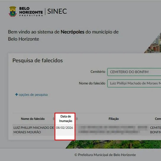 🚨 🪦 EITA! Prefeitura de Belo Horizonte (MG) registra que “Sicário”,  auxiliar de Daniel Vorcaro, foi enterrado no dia 8 de fevereiro, um mês  antes de morrer.