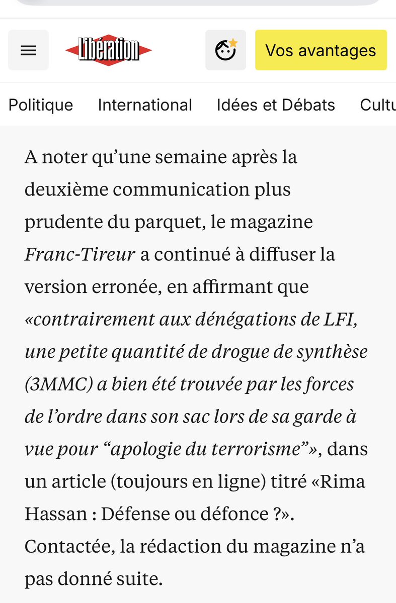 StefPalomba's tweet image. Lire l’extrait de @libe sur Franc tireur.

A noter aussi que le tweet sur la droite n’a toujours pas été supprimé.

A propos de défonce, il y a qqun qui va se faire défoncer au tribunal je crois.