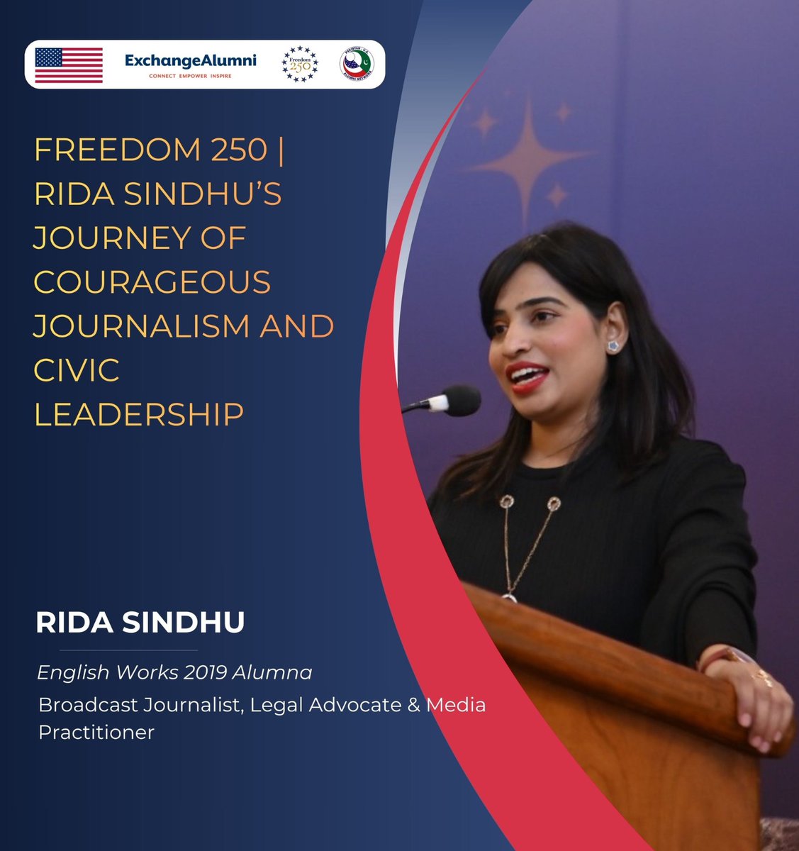 SindhuRida's tweet photo. Thanks a lot #PakistanUSAlumniNetwork 
#USMissionPakistan &amp; #USEmbassyPakistan
For this recognition...
It's a great privilege for me to be a PUAN Alumna, A platform that continues to shape my vision, strengthen my perspective, and elevate my journey... 
#RidaSandhu https://t.co/w6K5hZJXq2