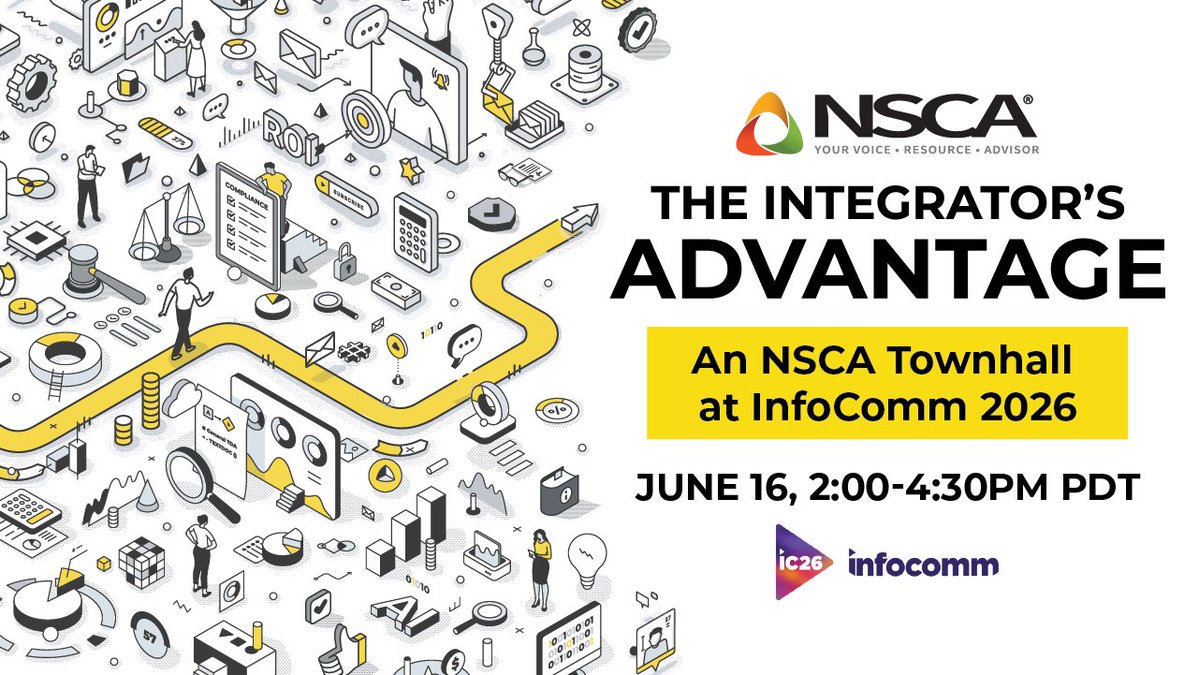 rAVePubs's tweet image. Real talk from real integrators. 💬

The @NSCA_Systems Town Hall at #InfoComm 2026 is a peer-to-peer deep dive into AI, cybersecurity, leadership, and what it takes to stay competitive.

June 16 | 2:00–4:30 PM | Las Vegas Convention Center
 
Members use code NSCA at registration!