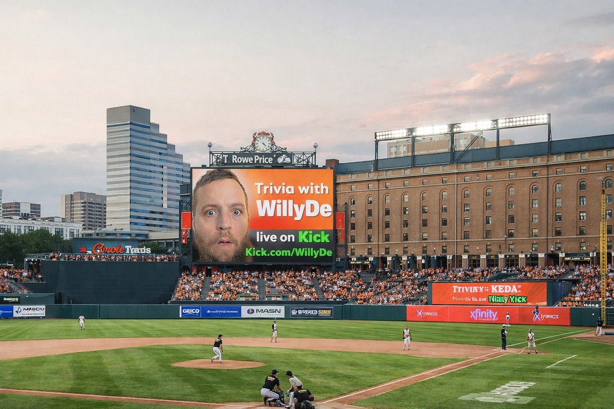 wild1108's tweet photo. We made it on the New JumboTron! https://t.co/cycsBKujK0 wow!! Let’s play. Tonight stream starts at 11pm EST #kick #streaming #trivia #mlb #orioles https://t.co/q1sCqqsYZb
