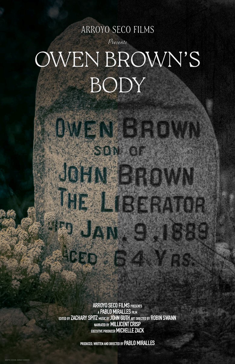 PasadenaCWRT's tweet photo. Join us IN PERSON on Tues., April 28 at 7:15 pm PDT, when Author/Historian 𝗠𝗶𝗰𝗵𝗲𝗹𝗲 𝗭𝗮𝗰𝗸 and Historian/Filmmaker 𝗣𝗮𝗯𝗹𝗼 𝗠𝗶𝗿𝗮𝗹𝗹𝗲𝘀 will talk on "The Making of the Film:  Owen Brown's Body."  For more information, go to: https://t.co/Rvls9rG8xE. https://t.co/ecIfoR50k7