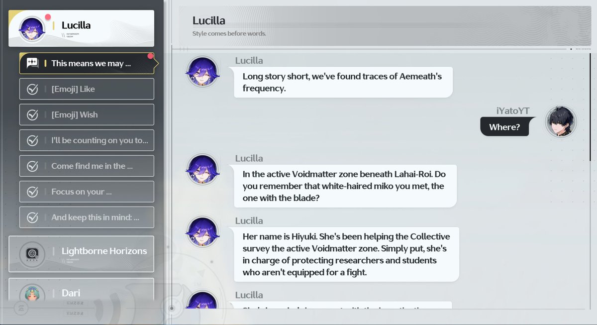 iYatoOfficial's tweet image. We can save Aemeath-90% confirmed!

I just talked with Lucilla, and she revealed that Hiyuki found traces of Aemeath.

Not only that, Lucilla said, “We may have a chance of bringing Aemeath back!” 

Hiyuki might help us in the next patch.

#WutheringWaves #Gacha