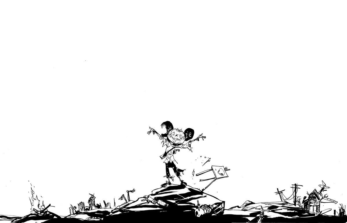 Jack_Stewart's tweet image. The Wasteland is wide open!

#EddieAtomic #TheShoah

A @nuclearnerds comic by @AdamArcherArt and me!

#inks #comics #madness