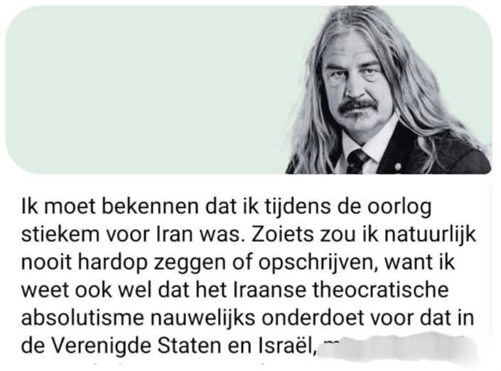 Is het moed wanneer iemand in het volle daglicht verklaart zijn steun te geven aan een regime dat openlijk de vernietiging van het Joodse volk en de ondergang van onze Westerse beschaving predikt? Of is het een vorm van morele blindheid die zo diep is dat zij het verschil tussen