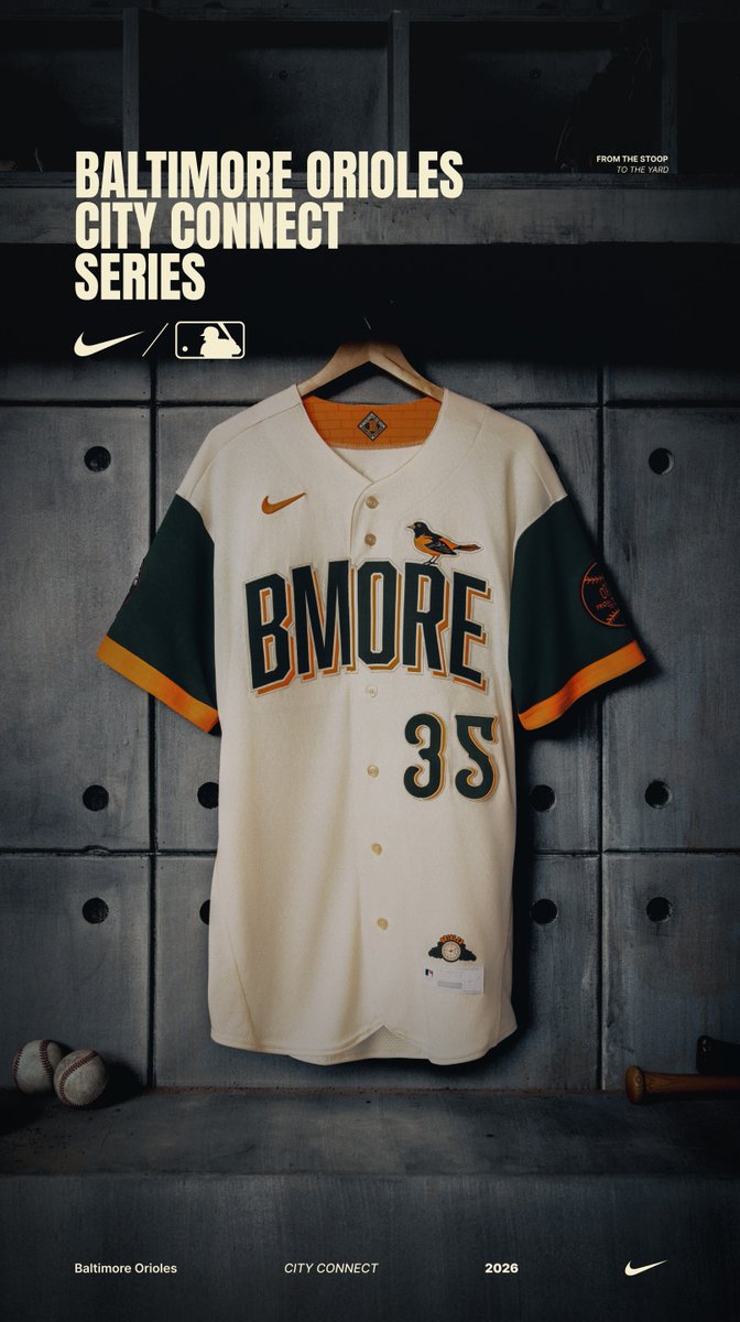 Fanatics's tweet photo. From the stoop to the yard. Shop the Baltimore Orioles City Connect Series today!