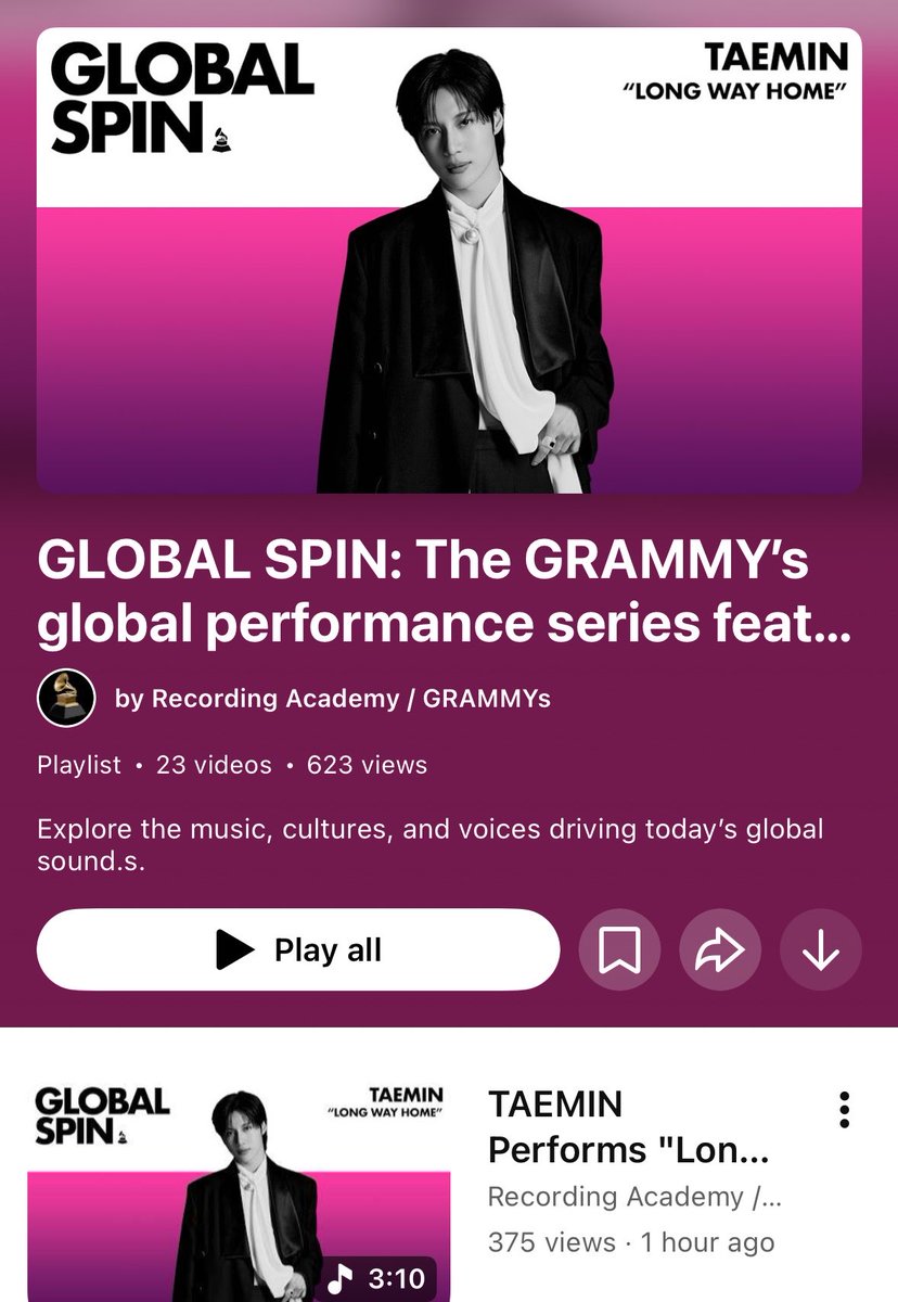 I thought it was only a ig reel but it was also uploaded on yt. The one there has a wider view. Let’s watch it there too,like, and leave nice comments for Taemin

youtu.be/hR4HjfHJ-NM?si…