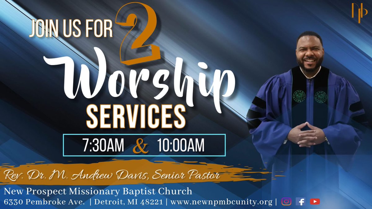 NewprospectM's tweet photo. Beginning Sunday, April 12, 2026, we're adding a new service!

⏰ Early Morning Worship - 7:30AM 
⏰ Morning Worship - 10AM

Two ways to worship. You choose what works for you. They won't 
be the same - but God will be in the house at every single one. https://t.co/9wn2H8FiIq