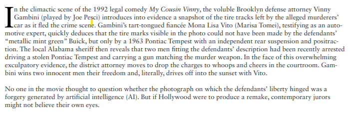 MatthewFFerraro's tweet photo. What does "My Cousin Vinny" have to do with deepfakes? 

My @Crowell_Moring colleagues and I explain in our new article for the @ABAesq #GPSolo magazine, "Navigating #Deepfakes in #Litigation, #Arbitration, and #Mediation." Let me know what you think! https://t.co/7iPFMCRJSj https://t.co/SJAlNSK4ns