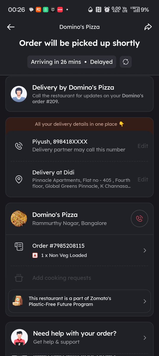 oopspiyush's tweet photo. @zomatocare 
I'm unable to call the restaurant and the delivery is getting delayed and its now more than 30 mins https://t.co/0L97DF6jnd