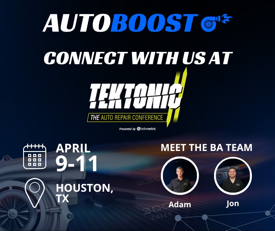 getautoboost's tweet photo. ⚡ We’re here in Houston, TX for Tektonic by @Tekmetric! If you’re attending, come find Adam or Jon and let’s talk about how to boost your shop’s growth. https://t.co/IlcGwRFqVk