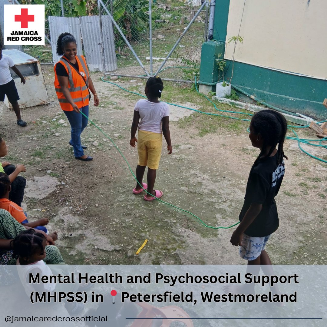 Jamaicaredcross's tweet image. Creating safe spaces where children can freely play, feel heard, &amp;amp; supported ♥️. This is part of how we've been showing up since the passage of Hurricane Melissa. These moments were captured in Petersfield, Westmoreland.

#JamaicaRedCross #MentalHealthSupport #HumanityInAction