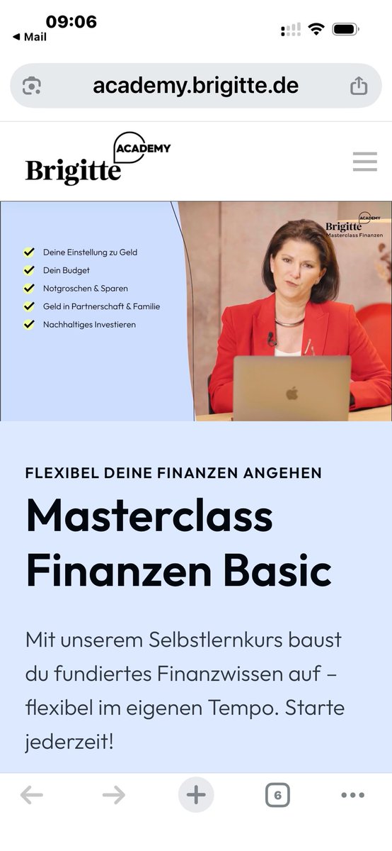SchwarzerJ's tweet photo. Die Brigitte Academy Masterclass Finanzen gibt es übrigens auch in einer Basic-Version. 
Interessiert? Dann hier entlang: https://t.co/Z9XQpKg0VG 
Noch günstiger übrigens mit dem Rabattcode „JESSICA20“. #werbung https://t.co/LdG5J7lIHJ