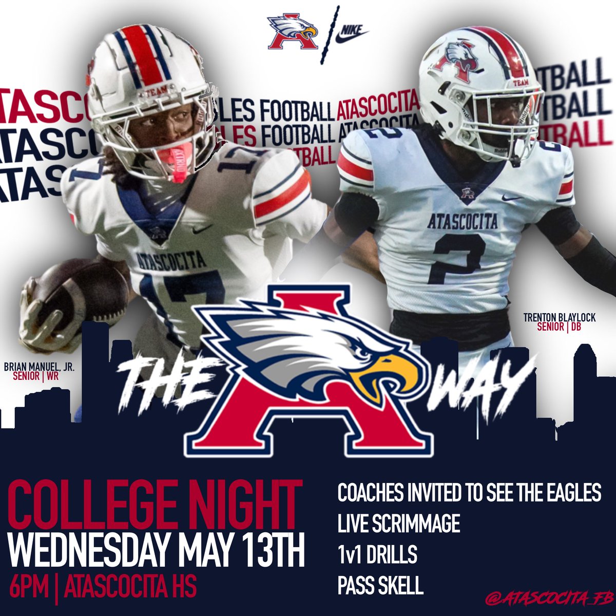 Coach_Coats's tweet photo. COLLEGE NIGHT

📍: @HumbleISD_AHS 
🗓️: MAY 13th
⏰: 6:00 PM

#TheAWay 🅰️ #TDE https://t.co/kw4gSoNjMq
