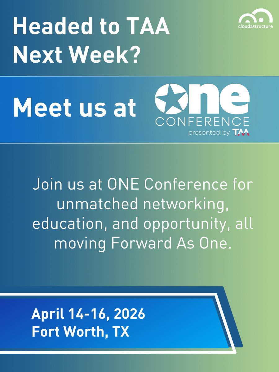 cloudastructure's tweet photo. We’re heading to ONE Conference!

Join us April 14–16 in Fort Worth for networking, insights, and what’s next in the industry.

📍 Fort Worth, TX
👋 See you there!

#ONEConference #Networking #PropTech #Cloudastructure #IndustryEvents #TAA #Texas https://t.co/DtUc3H86HO