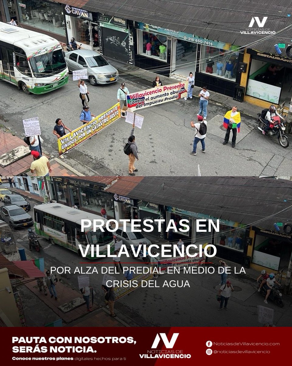 Habitantes de Villavicencio se manifiestan por el alto incremento en el impuesto predial, tras la actualización catastral ordenada mediante el Decreto 138 de 2025.

Aumentos de hasta el 100%, hoy genera rechazo, en medio de la crisis del agua, que ha impactado la calidad de vida.