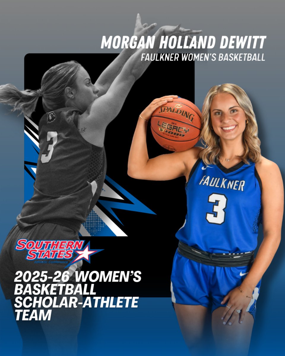 FaulknerATHL's tweet photo. More than just ball!

Representing Faulkner the right way—on and off the court. Morgan Holland DeWitt and Ruthie Smith earn SSAC-Scholar Athlete honors. https://t.co/P6lLdG34Ca