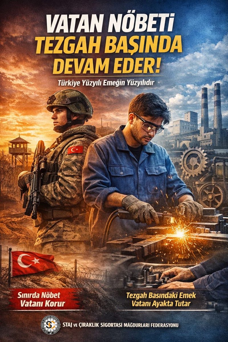 Vatan Nöbeti;  <a href="/csgbakanligi/">T.C. Çalışma ve Sosyal Güvenlik Bakanlığı</a>
<a href="/RTErdogan/">Recep Tayyip Erdoğan</a>
<a href="/_cevdetyilmaz/">Cevdet Yılmaz</a>
<a href="/isikhanvedat/">Prof. Dr. Vedat Işıkhan</a>
<a href="/dbdevletbahceli/">Devlet Bahçeli</a> <a href="/Mustafa_Destici/">Mustafa Destici</a>
<a href="/OnderAksakal/">Önder Aksakal</a> 
<a href="/Akparti/">AK Parti</a> <a href="/MHP_Bilgi/">MHP</a> <a href="/bbpgenelmerkez/">BÜYÜK BİRLİK PARTİSİ</a> <a href="/DSPGenelMerkez/">Demokratik Sol Parti</a>

VATAN NÖBETİ TEZGAH BAŞINDA DEVAM EDER!

Staj ve Çıraklık Sigortası Mağdurları Federasyonu’ndan Cumhur