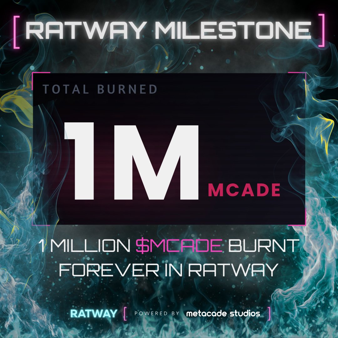 Wow So exciting,

Metacade just hit a major burn milestone 🔥

Ratway is driving real impact on Metacade 

Over 1M $MCADE burned, driven by real gameplay and activity.

That is not hype… that is usage.

👉 ratway.metacade.co

Play → compete → burn → grow