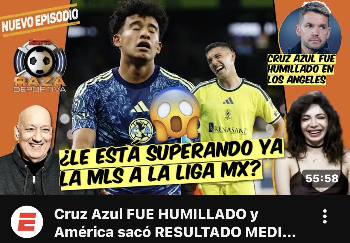 #VLOG🎙️📺🎧

🧨Con dinero, baila el perro: Toluca,
Tigres y América se ponen serios
🧨Cruz Azul, pichoncito de la MLS
cortesía de demencias de Larcamón
🧨América🆚Cruz Azul, ¿será omelette
🥚🥚o un tristón platillo vegano⁉️
🧨Chivas por KO sobre Tigres youtu.be/zkbACgC_b0w?si…