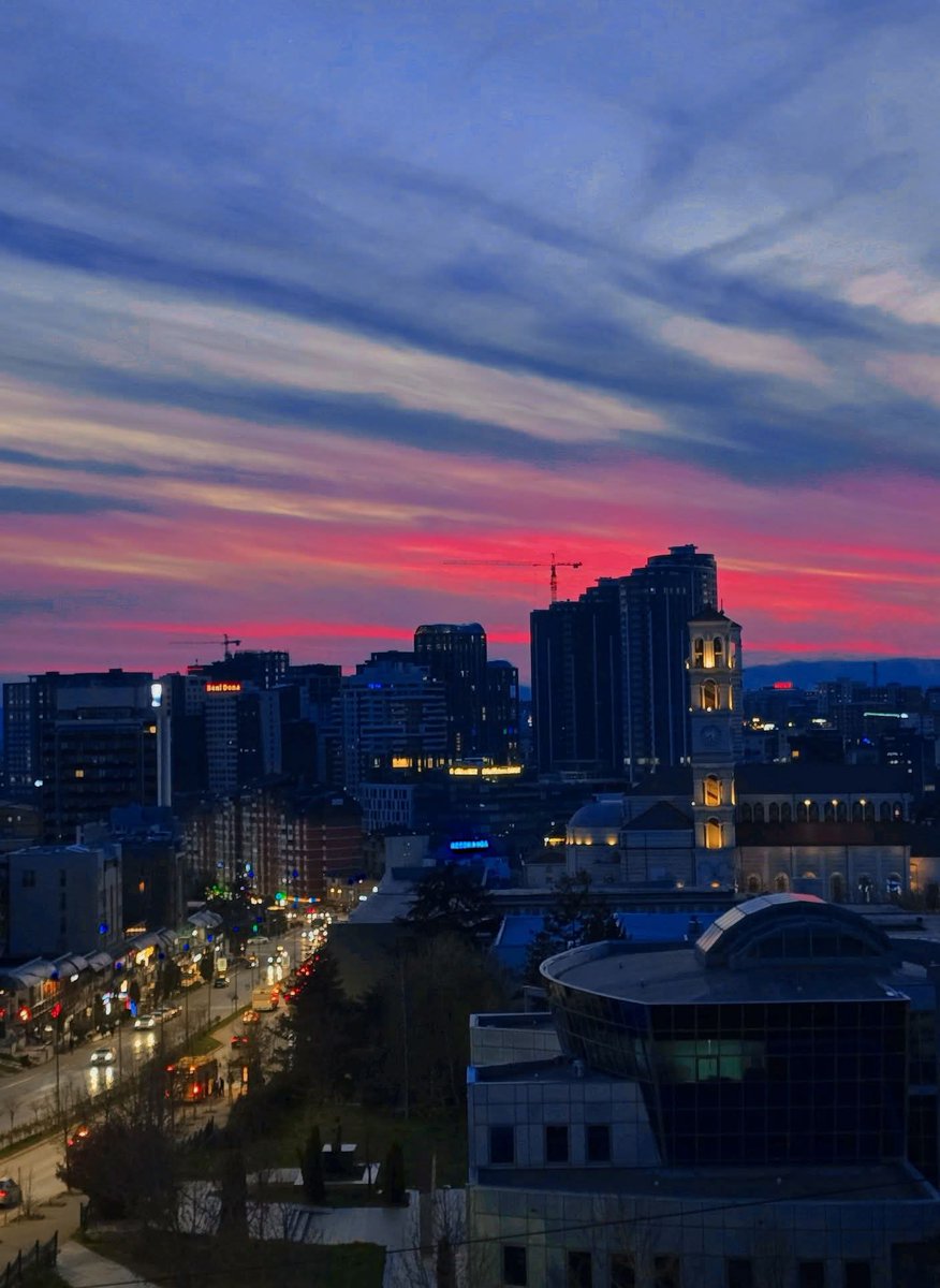 ICKosovo's tweet image. Prishtina tonight. The view from our rooftop terrace. #Prishtina #Kosova