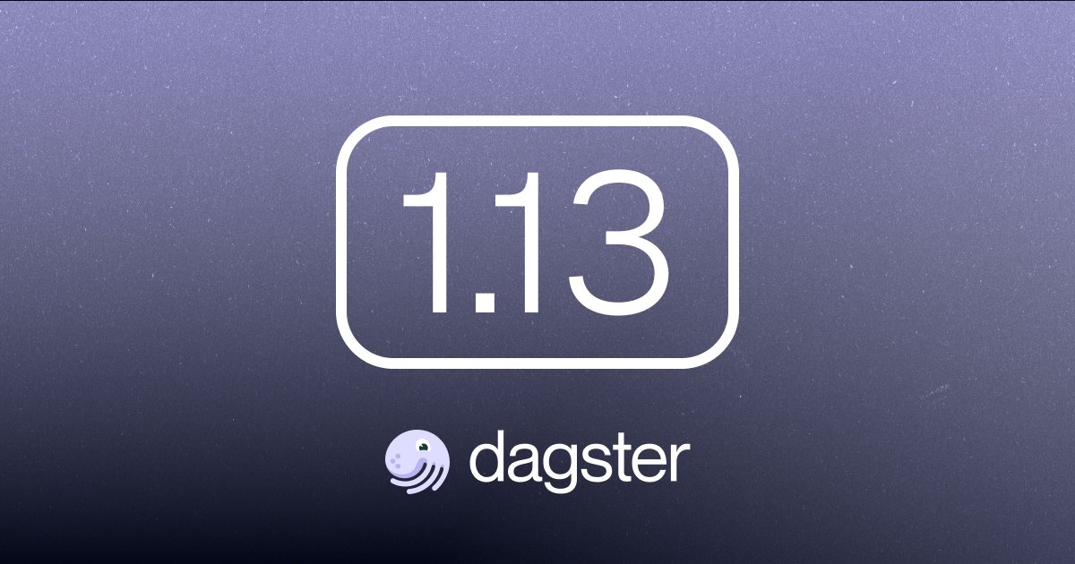 coltonpadden's tweet photo. Excited to release 1.13.0 of Dagster with lots of great features like official Dagster skills for, virtualized assets for modeling entities like views, partitioned asset checks, and more. Check out the blog post for more details. https://t.co/yeX4styNkK