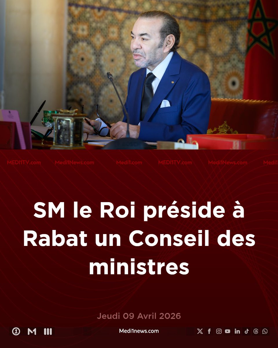 Medi1tvAfrique's tweet image. SM le Roi #MohammedVI préside à #Rabat un Conseil des ministres
medi1news.com/fr/article/390…